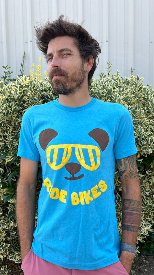 Smirky the Bear Tee - Heather Aqua