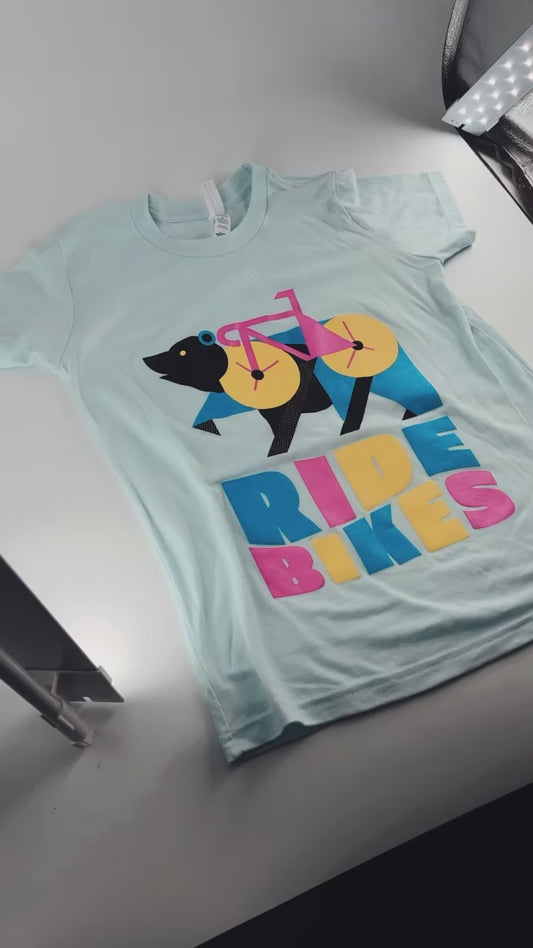 Bikebear Tee - Ice Blue - Youth