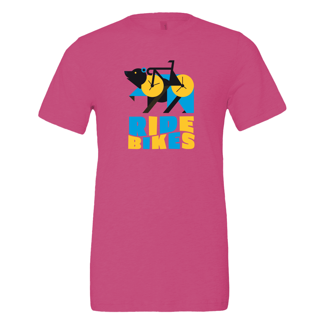 Bikebear Tee - Berry