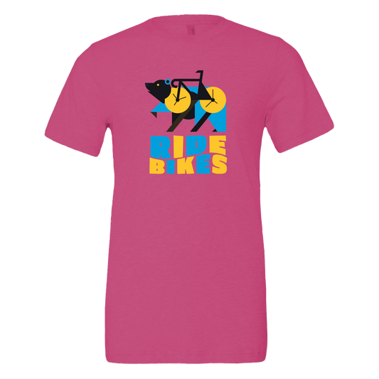 Bikebear Tee - Berry