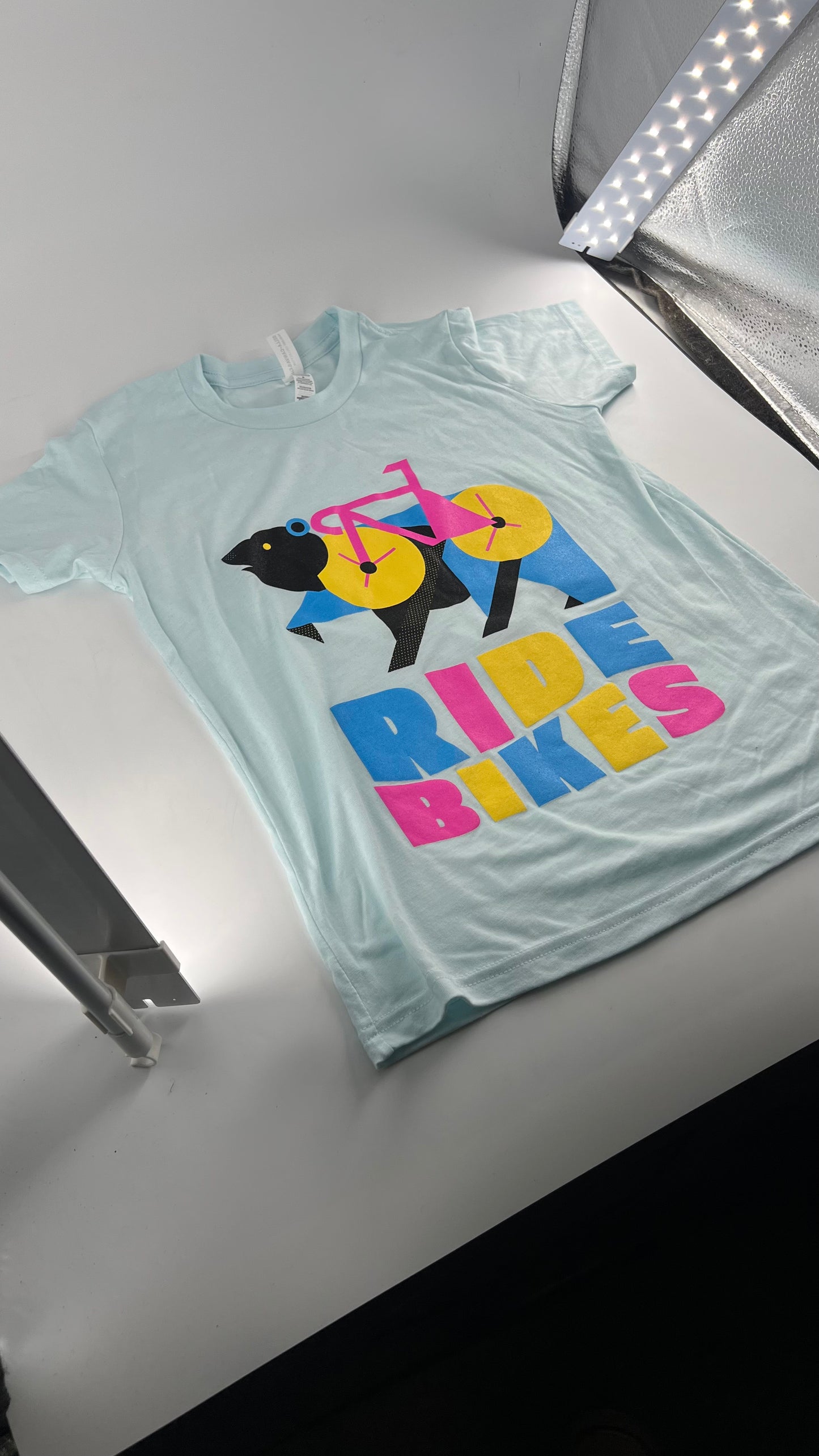 Bikebear Tee - Ice Blue - Youth