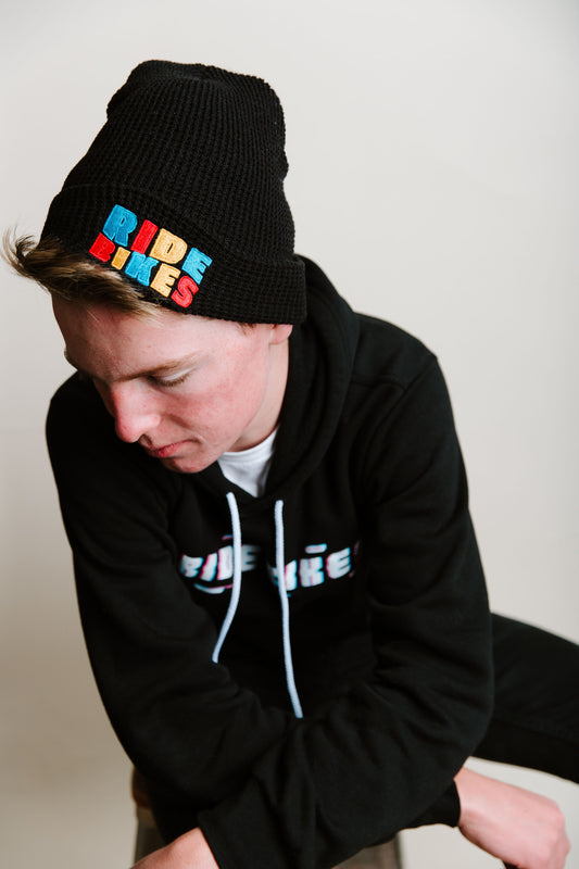 Belgian Waffle Beanie - Black