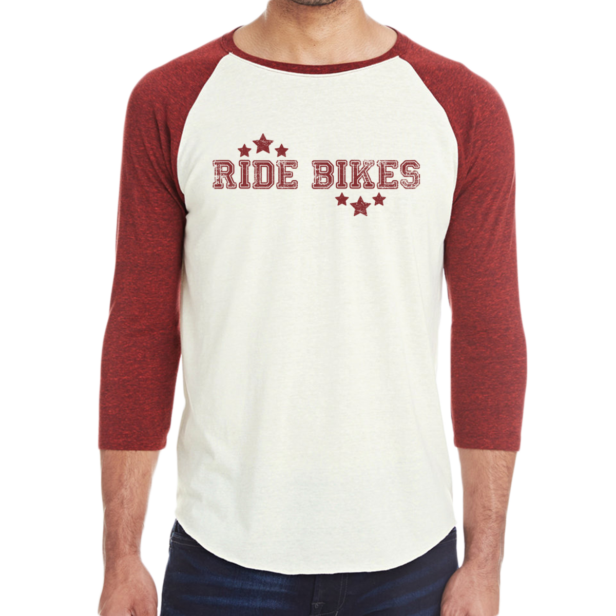 Collegiate 3/4 Raglan - Red