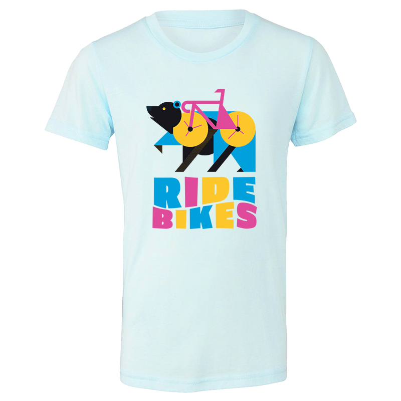 Bikebear Tee - Ice Blue - Youth