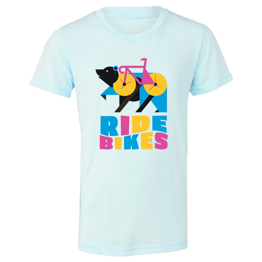 Bikebear Tee - Ice Blue - Youth