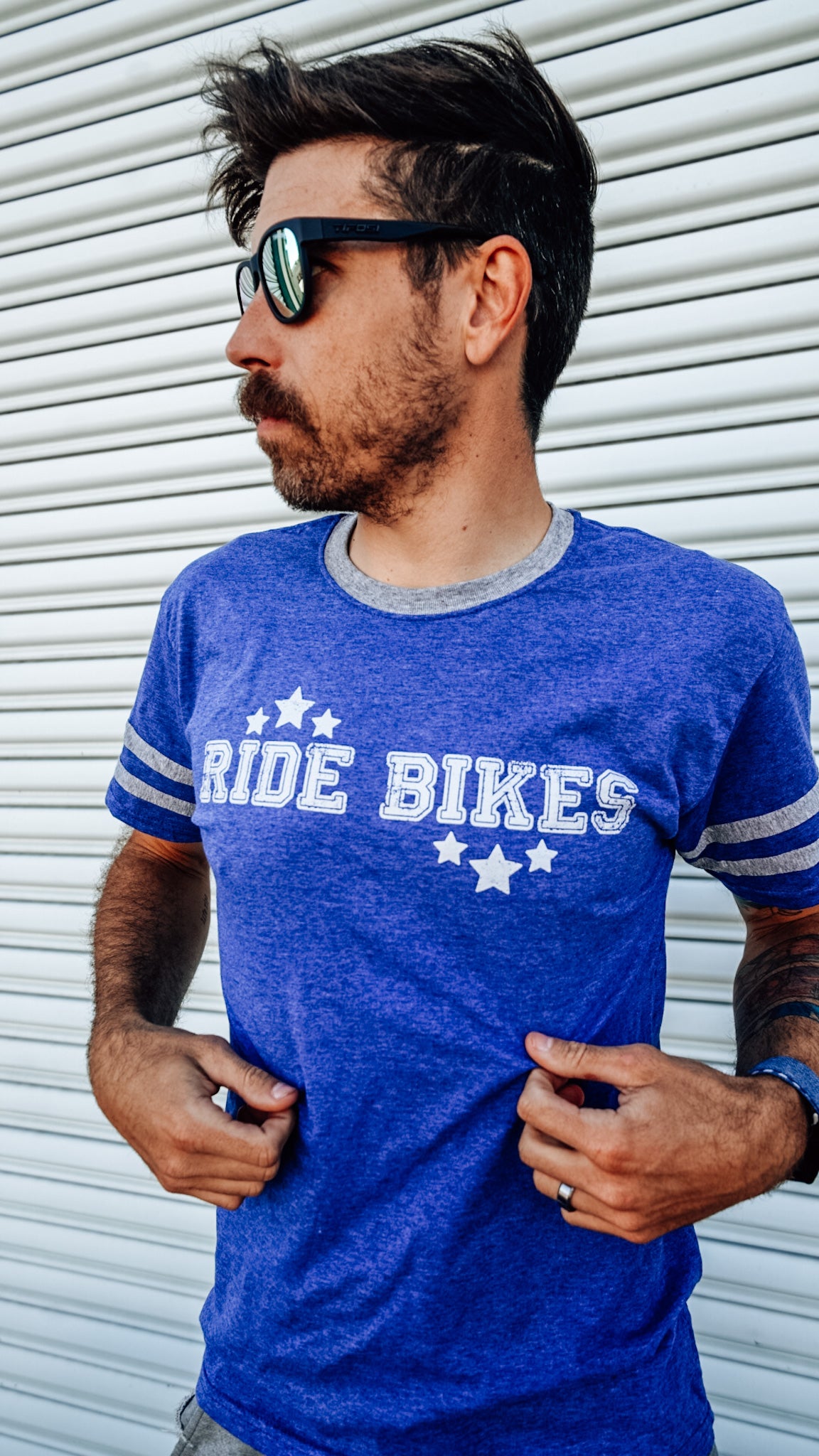 Collegiate Football Tee - Blue