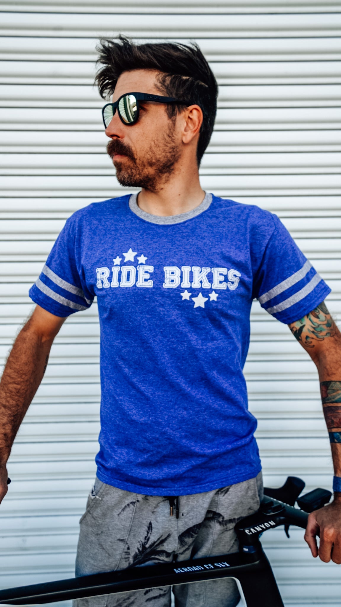 Collegiate Football Tee - Blue