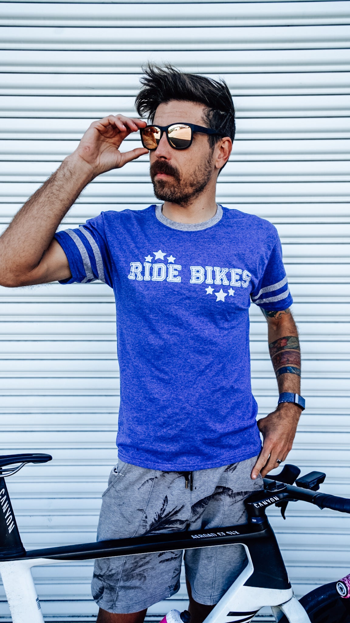 Collegiate Football Tee - Blue