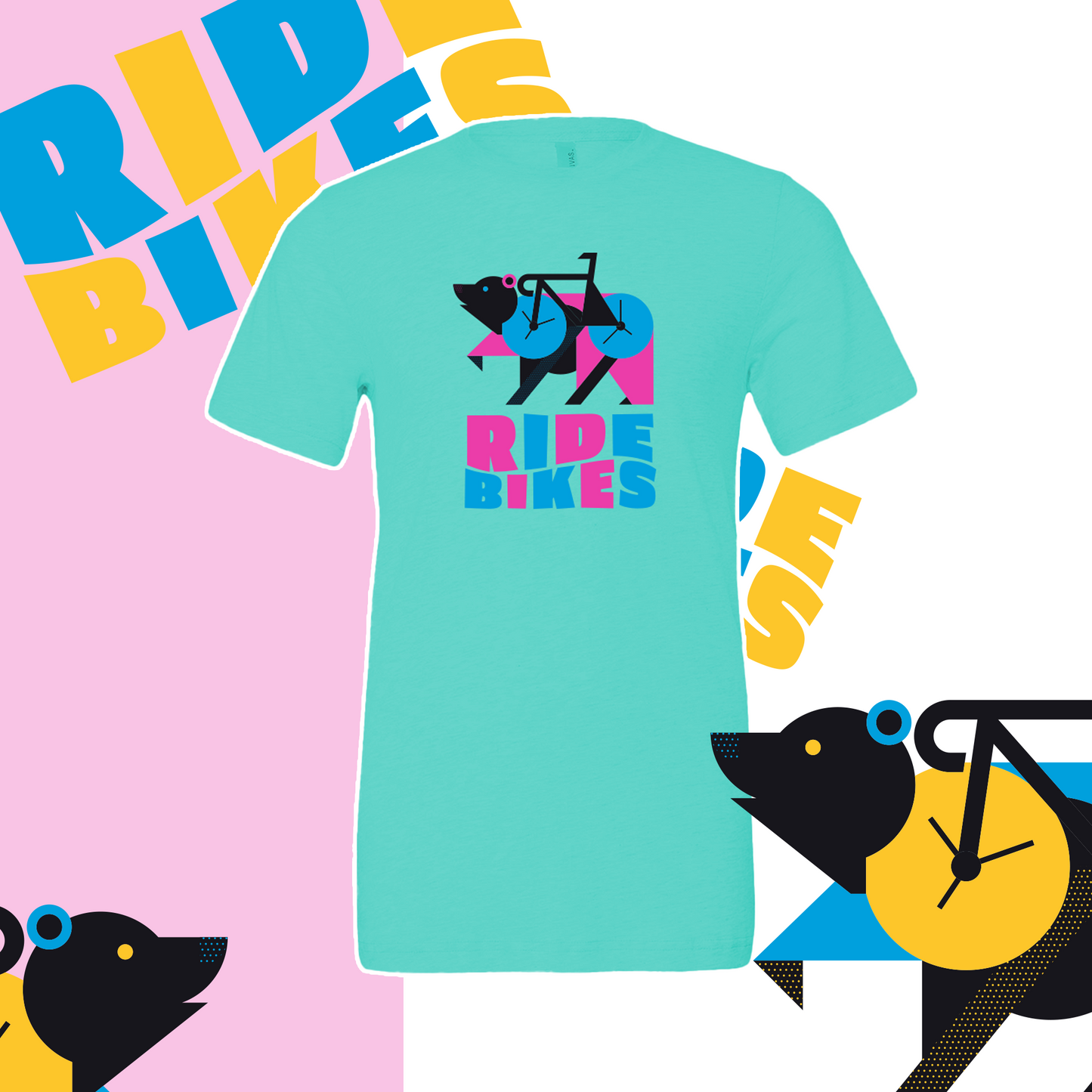Bikebear Tee - Sea Green